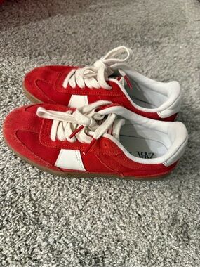 Bundle 3 for $15 Zara Kids Red Suede Sneakers with White Accents